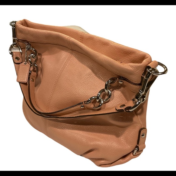Coach Brooke Leather Hobo Bag Peach M1175-F17165 - Picture 1 of 13